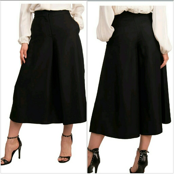 NWT Authentic Valentino Black Split Skirt Wide Leg - Picture 2 of 8